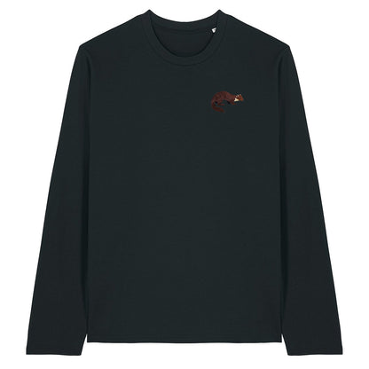 Pine Marten Embroidered Long Sleeve T-Shirt