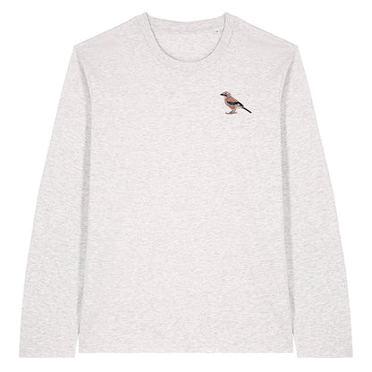 Eurasian Jay Embroidered Long Sleeve T-Shirt