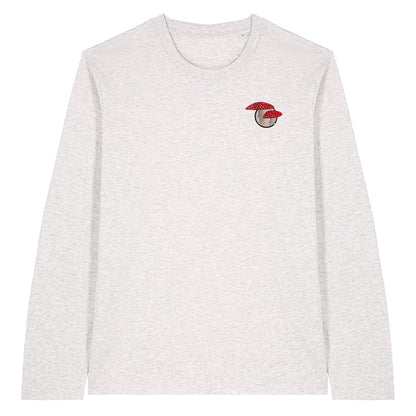 Fly Agaric Mushroom Embroidered Long Sleeve T-Shirt