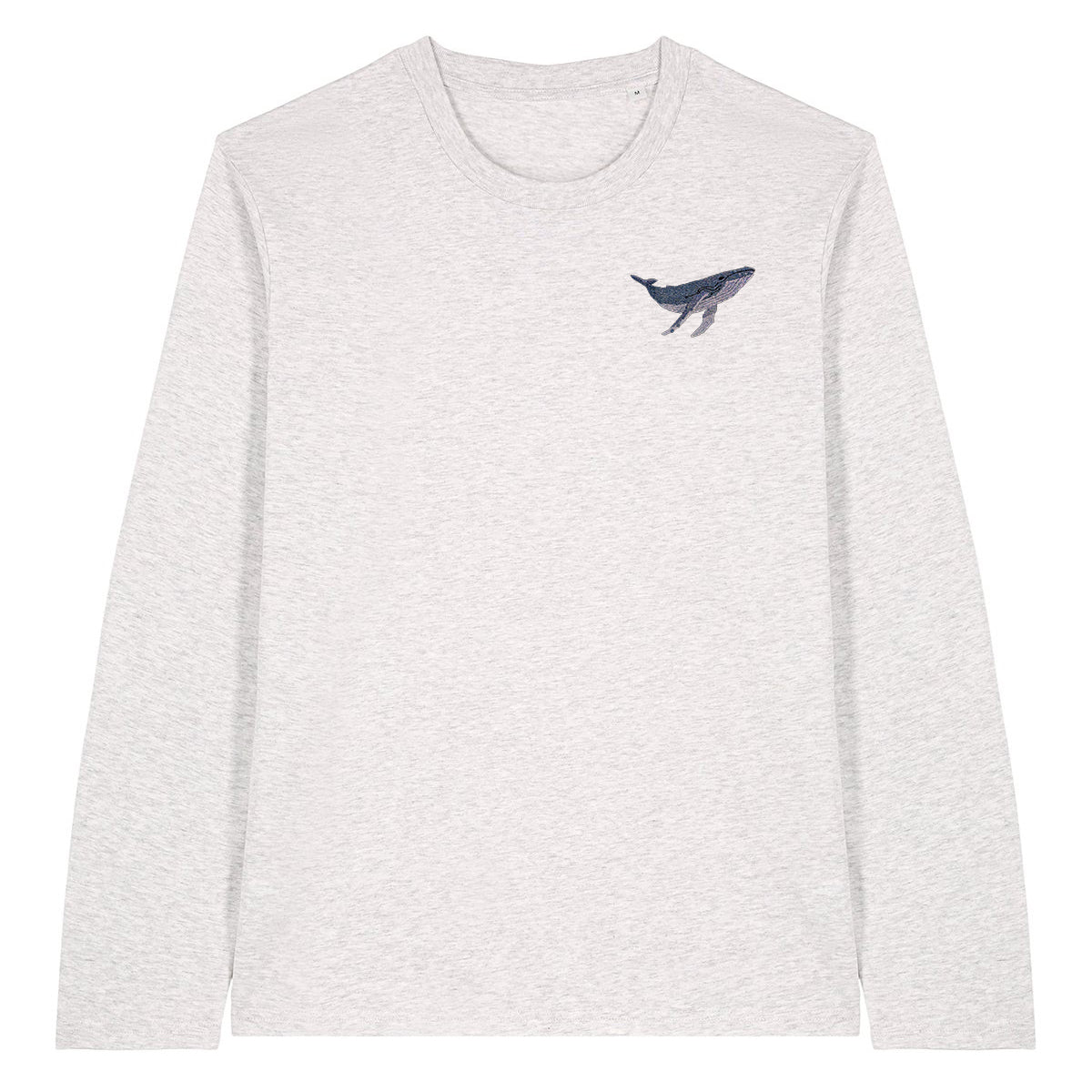 Humpback Whale Embroidered Long Sleeve T-Shirt