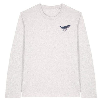 Humpback Whale Embroidered Long Sleeve T-Shirt