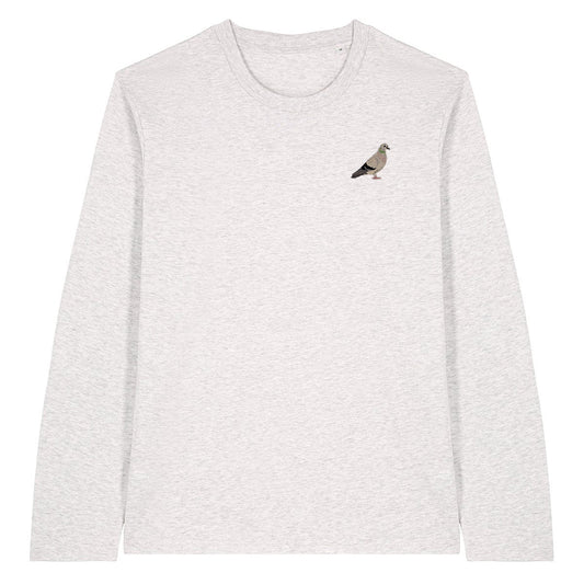 Pigeon Embroidered Long Sleeve T-Shirt