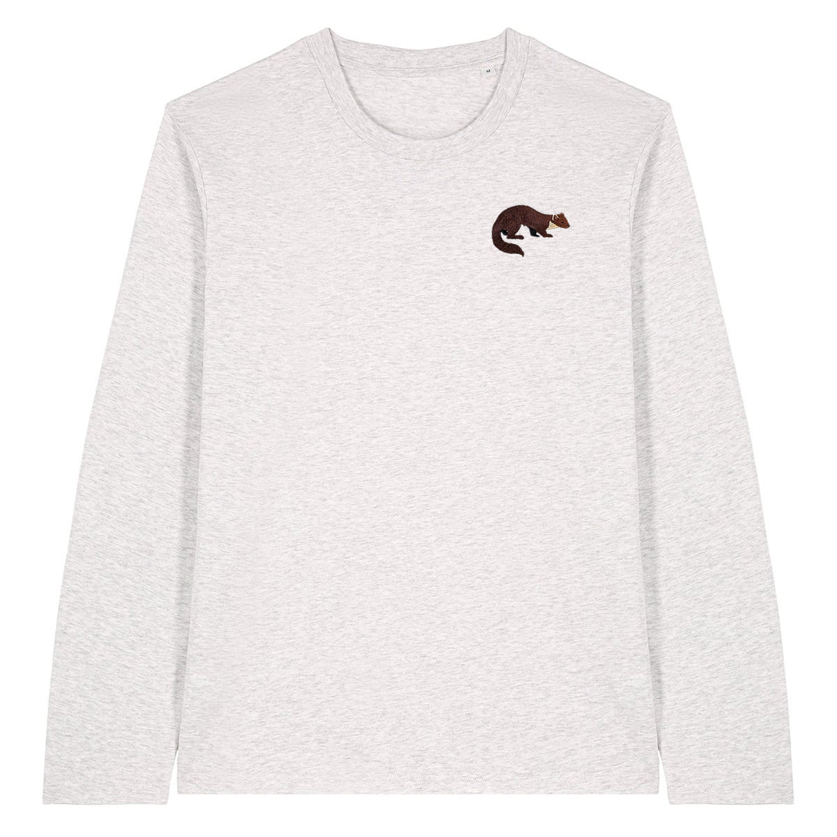 Pine Marten Embroidered Long Sleeve T-Shirt