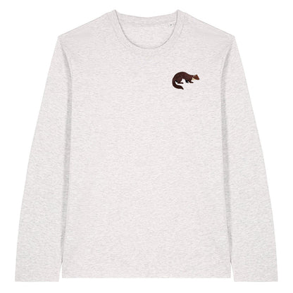 Pine Marten Embroidered Long Sleeve T-Shirt
