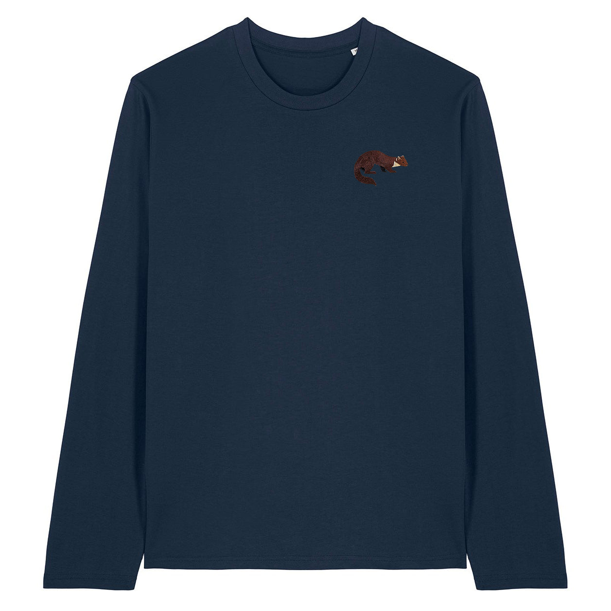 Pine Marten Embroidered Long Sleeve T-Shirt