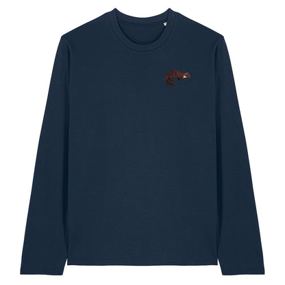 Pine Marten Embroidered Long Sleeve T-Shirt