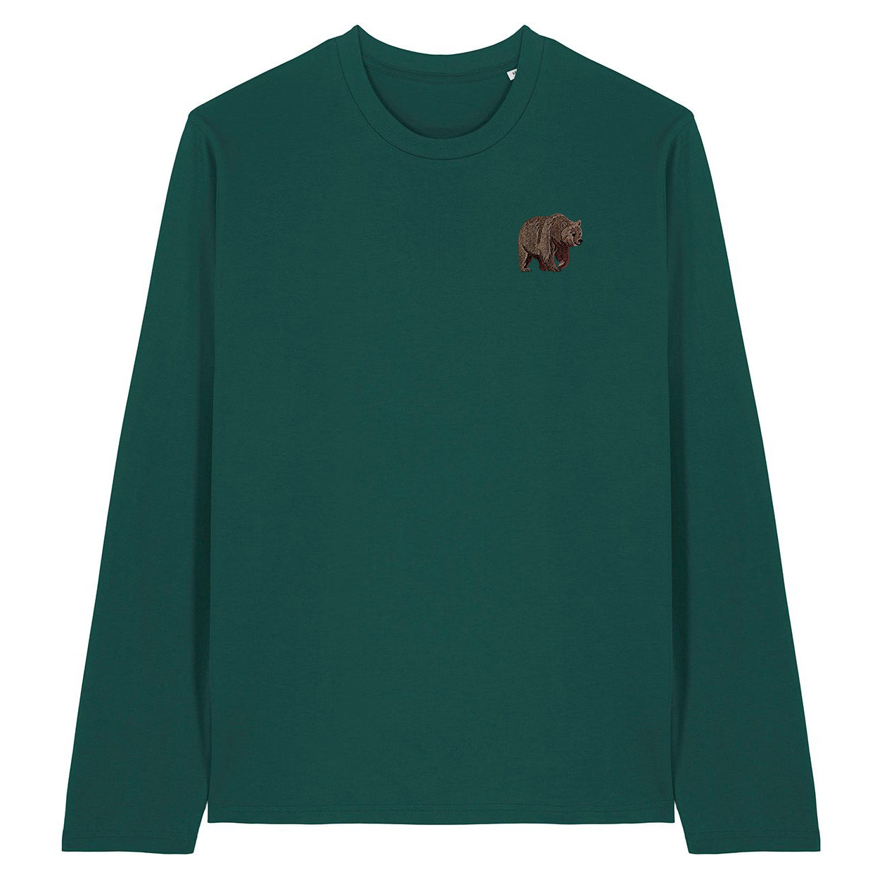 Brown Bear Embroidered Long Sleeve T-Shirt