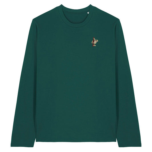European Tree Frog Embroidered Long Sleeve T-Shirt