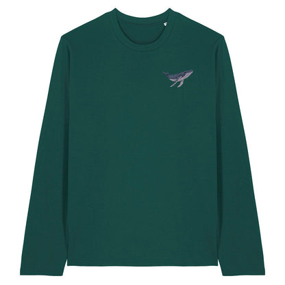 Humpback Whale Embroidered Long Sleeve T-Shirt