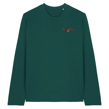 Noctule Bat Embroidered Long Sleeve T-Shirt