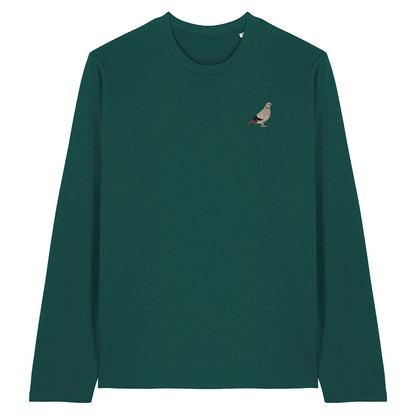 Pigeon Embroidered Long Sleeve T-Shirt