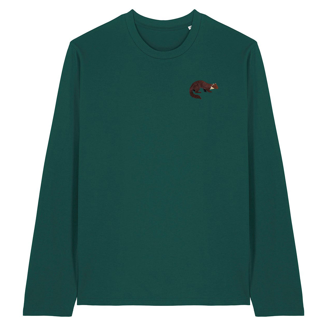 Pine Marten Embroidered Long Sleeve T-Shirt