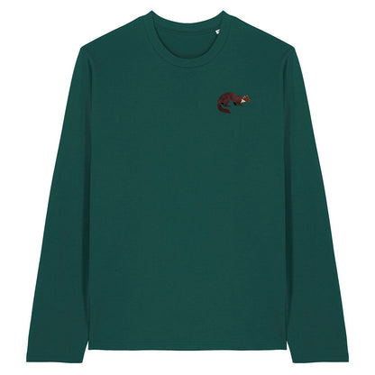 Pine Marten Embroidered Long Sleeve T-Shirt