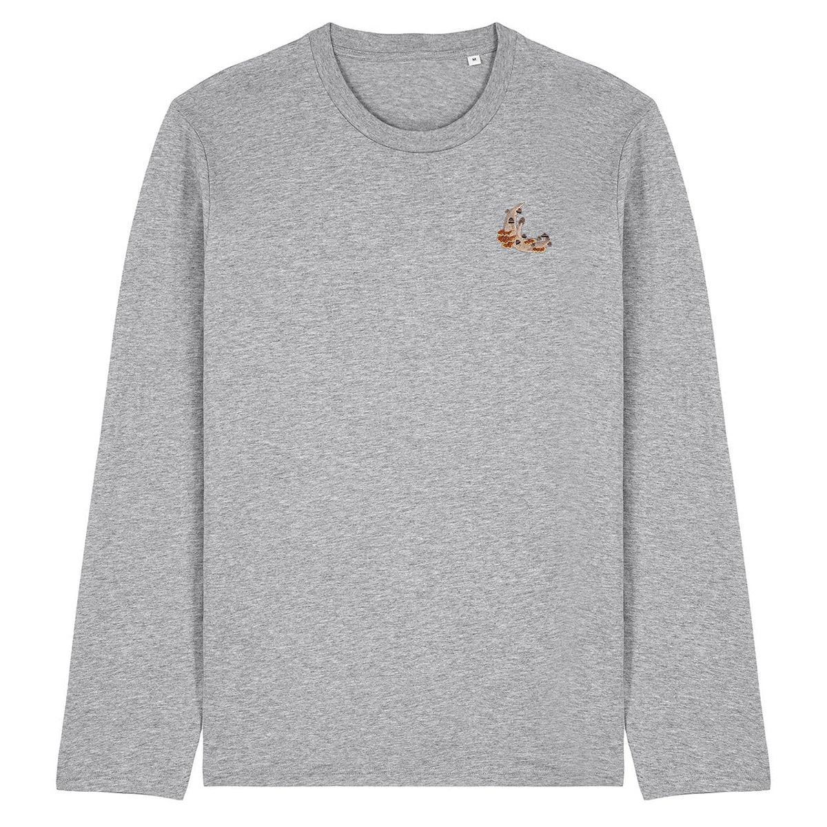 Mushroom Moon Crescent Embroidered Long Sleeve T-Shirt