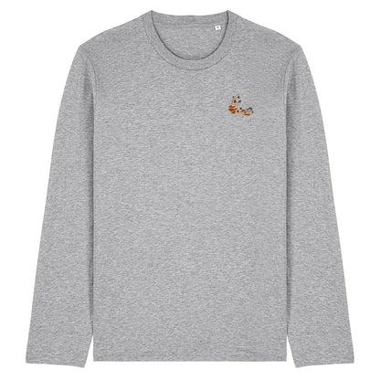 Mushroom Moon Crescent Embroidered Long Sleeve T-Shirt