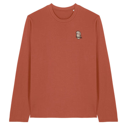 Barn Owl Cute Embroidered Long Sleeve T-Shirt