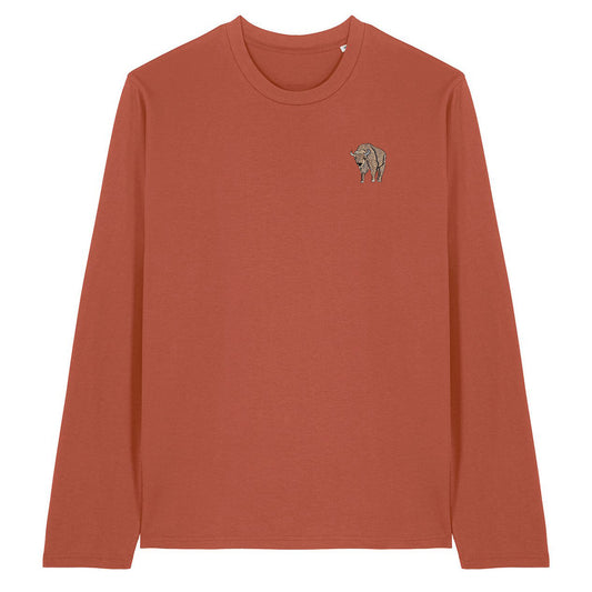Bison Embroidered Long Sleeve T-Shirt