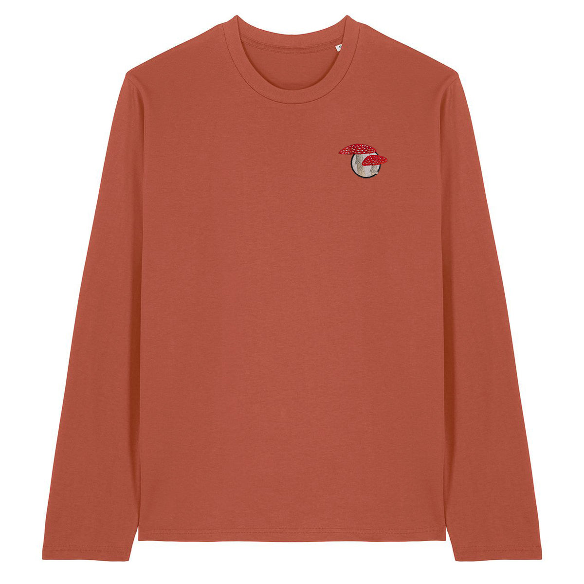 Fly Agaric Mushroom Embroidered Long Sleeve T-Shirt