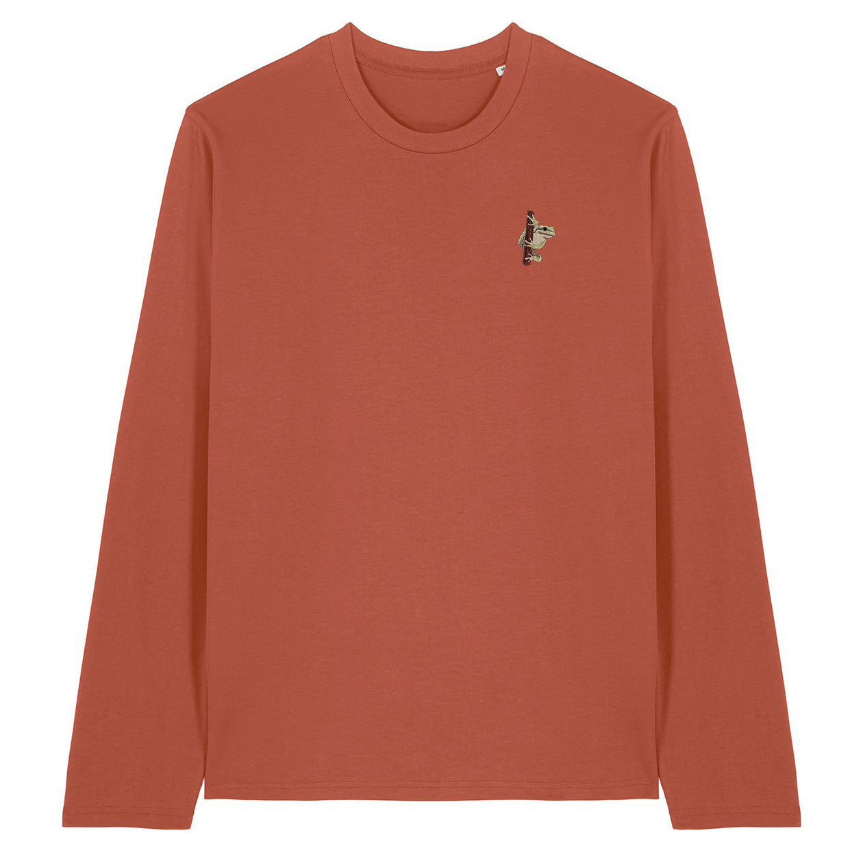 European Tree Frog Embroidered Long Sleeve T-Shirt