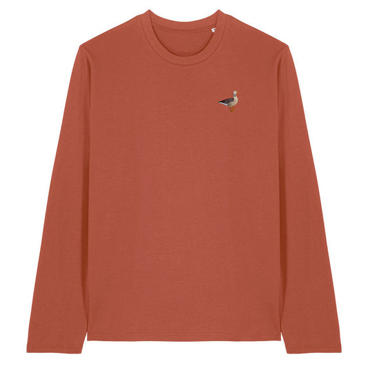 Greylag Goose Embroidered Long Sleeve T-Shirt