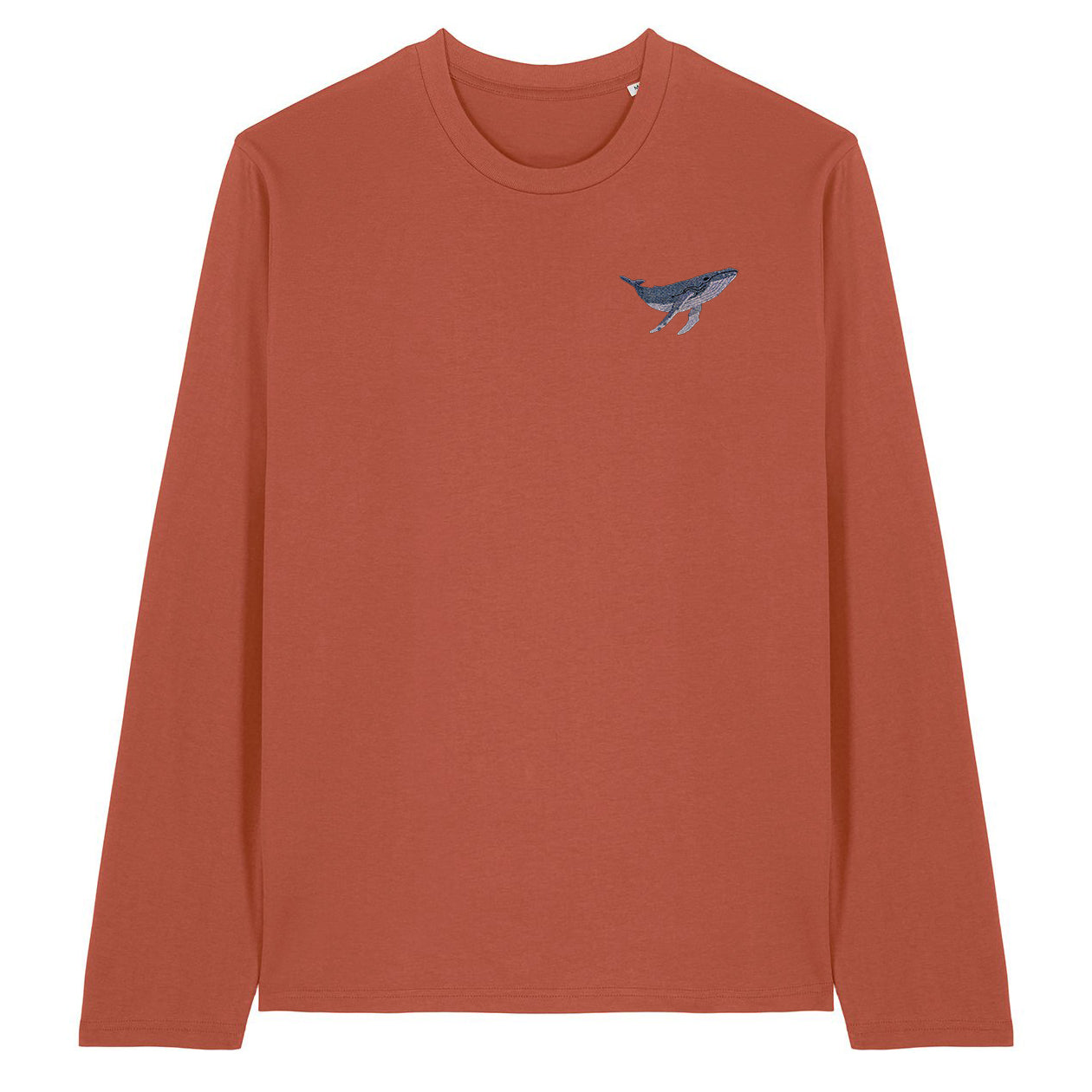 Humpback Whale Embroidered Long Sleeve T-Shirt