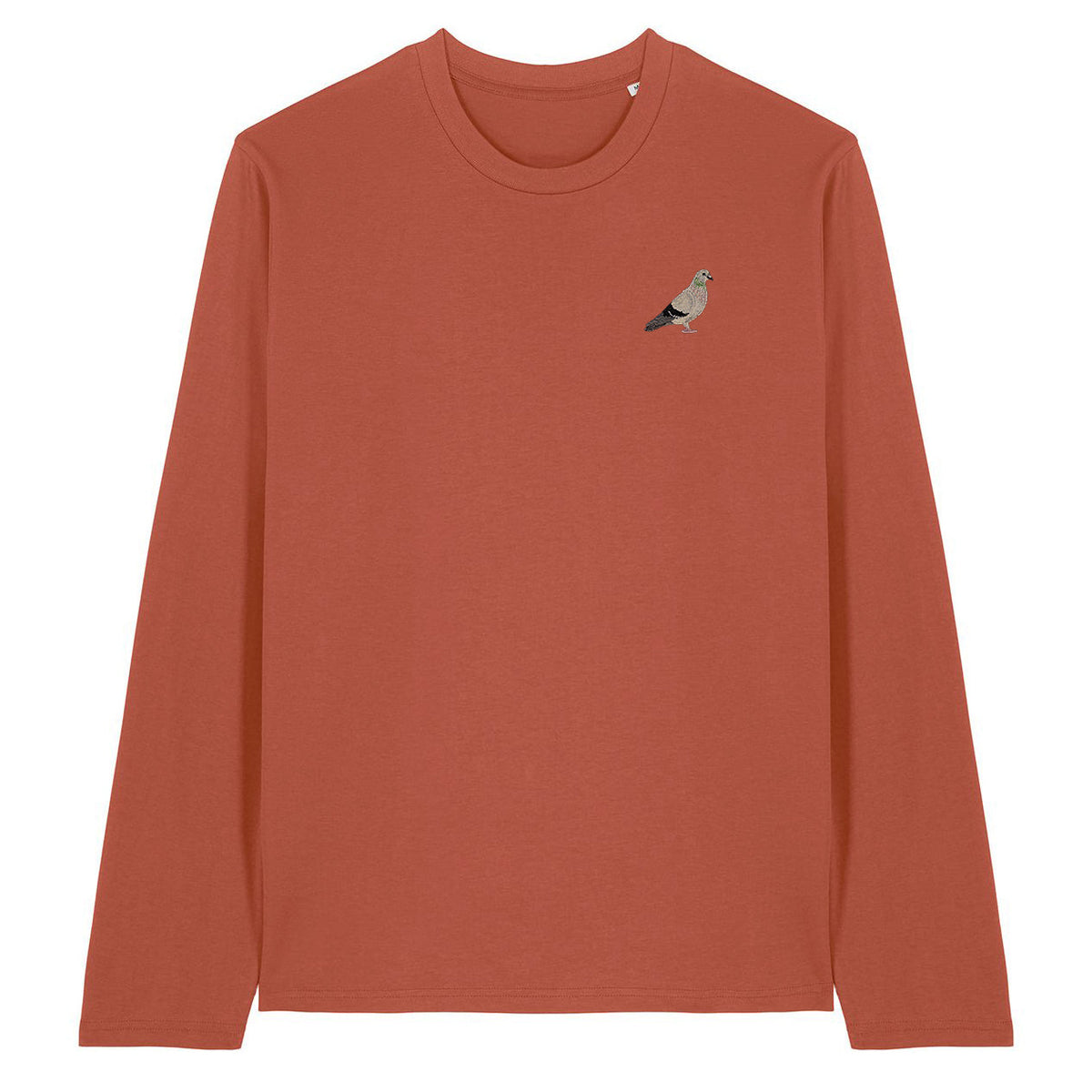 Pigeon Embroidered Long Sleeve T-Shirt