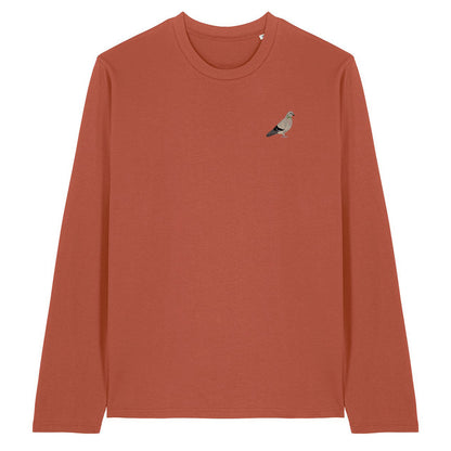 Pigeon Embroidered Long Sleeve T-Shirt