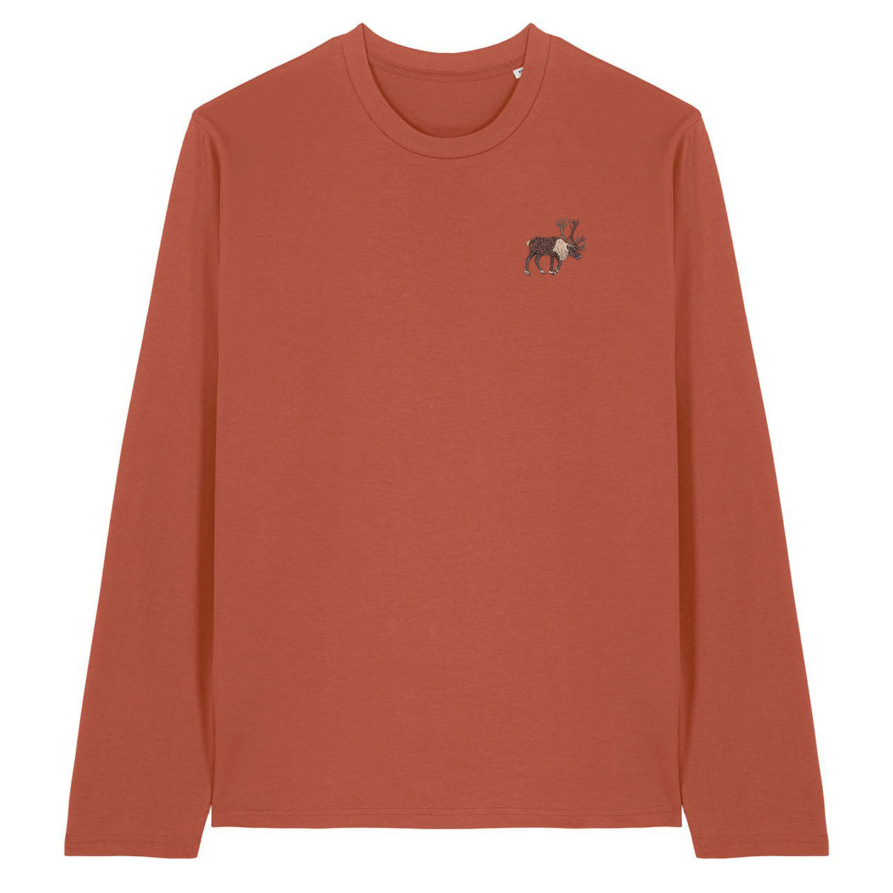 Reindeer Embroidered Long Sleeve T-Shirt