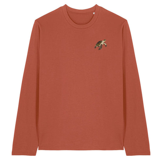 Sea Turtle Embroidered Long Sleeve T-Shirt