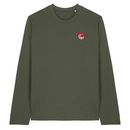 Fly Agaric Mushroom Embroidered Long Sleeve T-Shirt