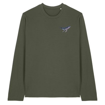 Humpback Whale Embroidered Long Sleeve T-Shirt