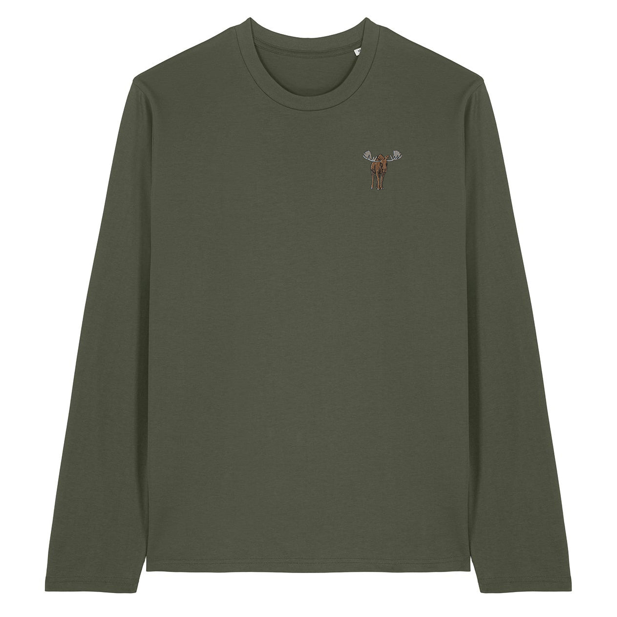 Moose Embroidered Long Sleeve T-Shirt