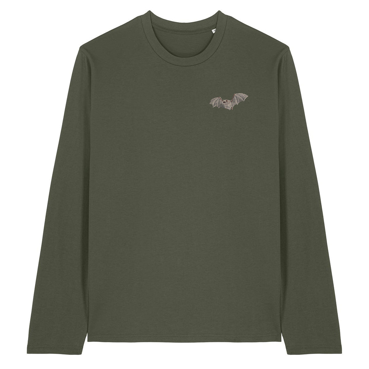 Natterer's Bat Embroidered Long Sleeve T-Shirt