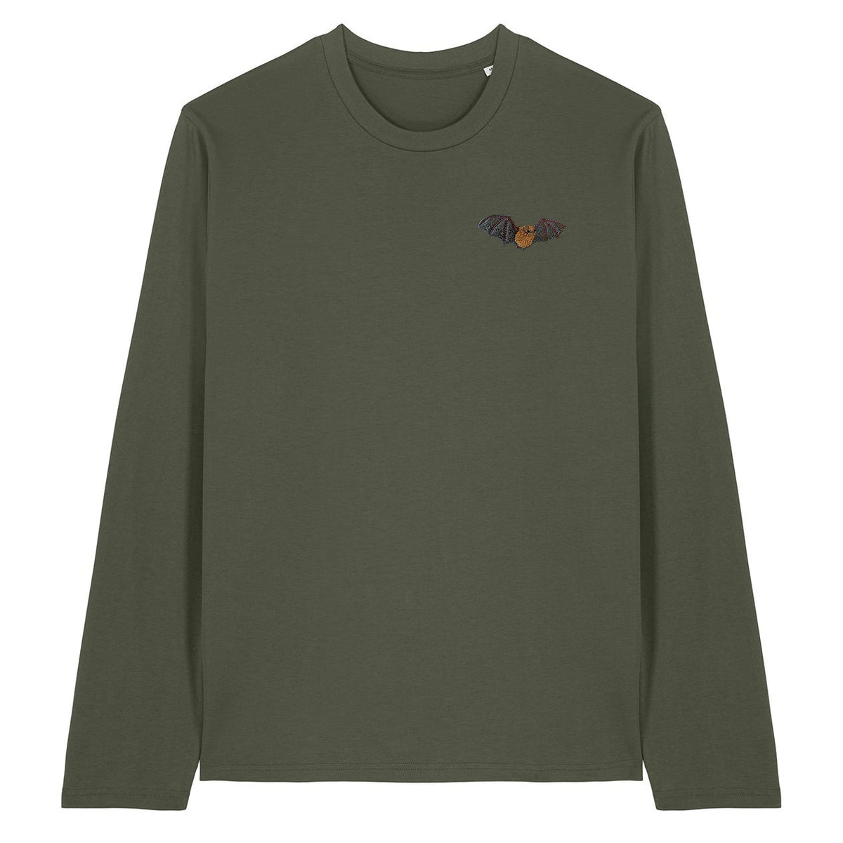 Noctule Bat Embroidered Long Sleeve T-Shirt