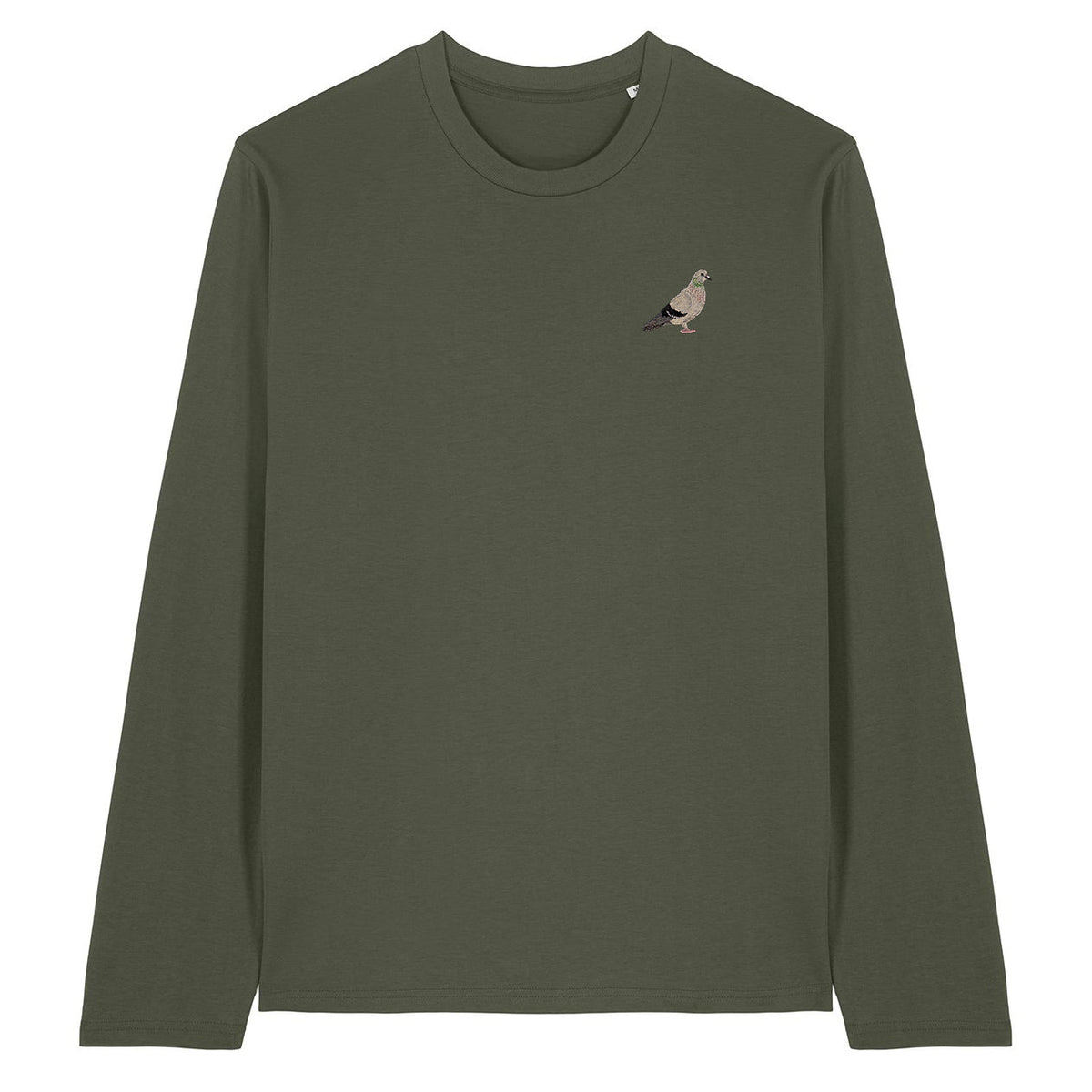 Pigeon Embroidered Long Sleeve T-Shirt