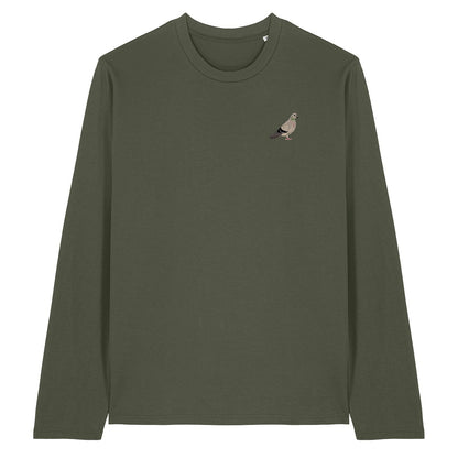 Pigeon Embroidered Long Sleeve T-Shirt
