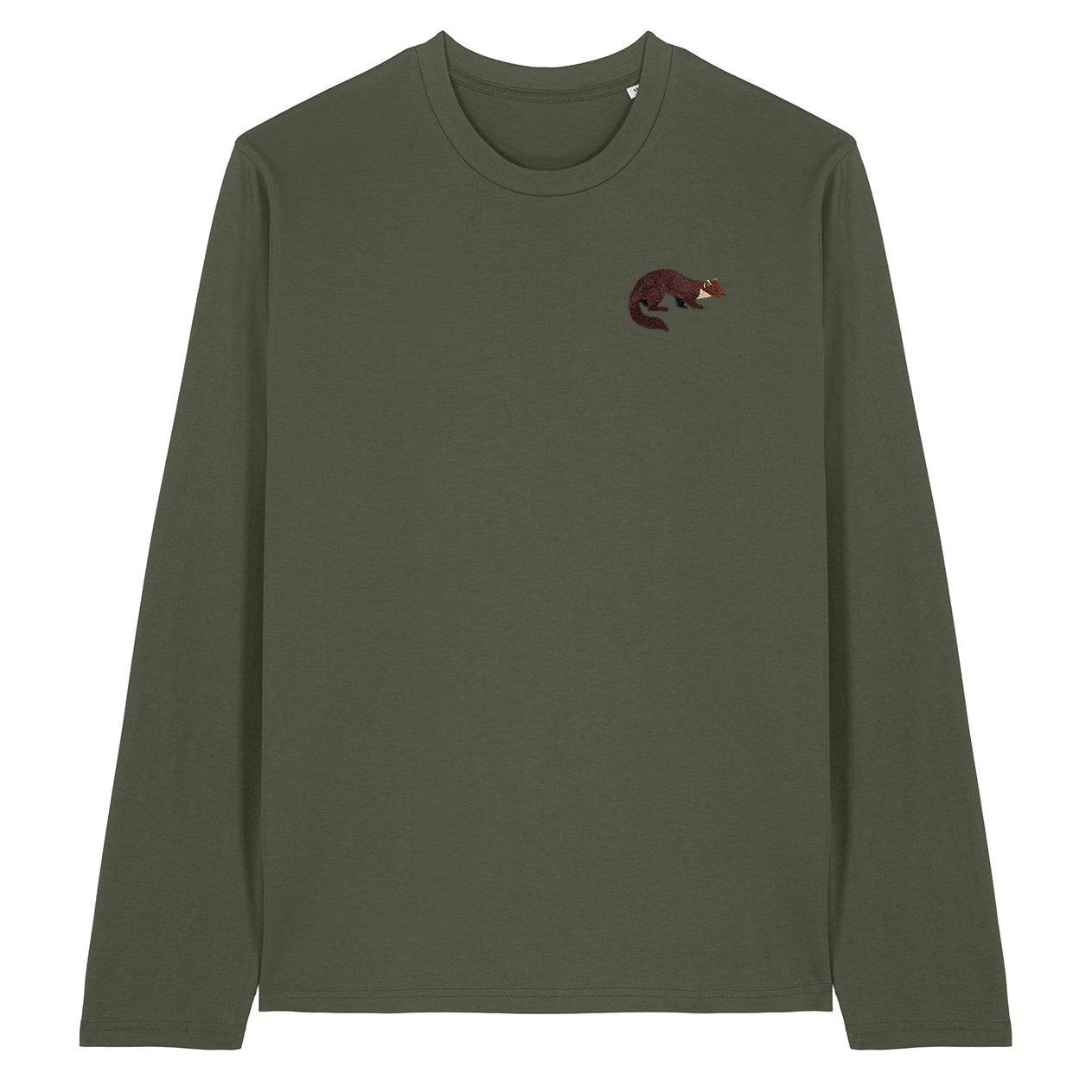 Pine Marten Embroidered Long Sleeve T-Shirt