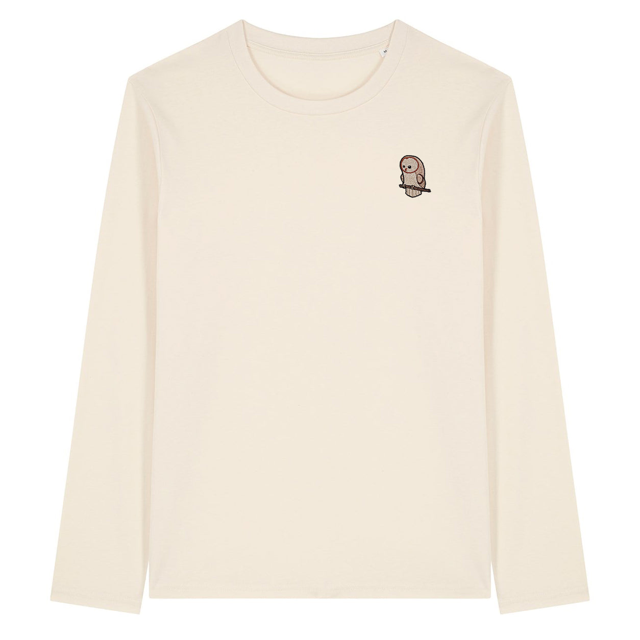 Barn Owl Cute Embroidered Long Sleeve T-Shirt