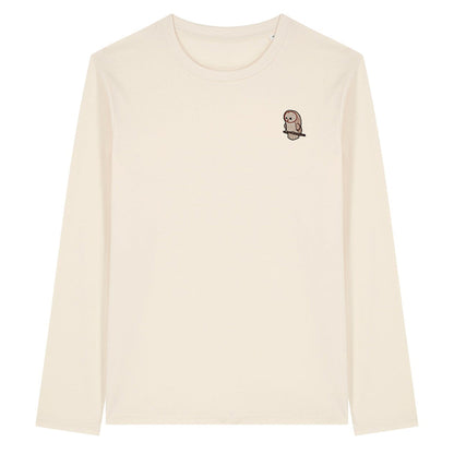 Barn Owl Cute Embroidered Long Sleeve T-Shirt
