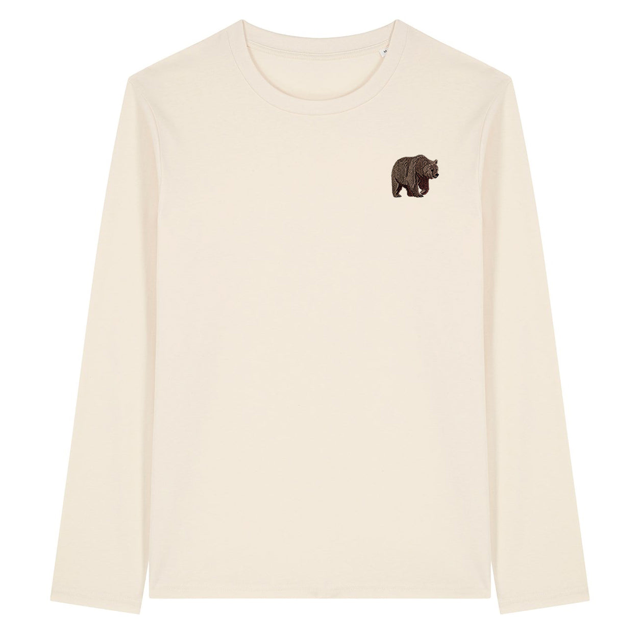 Brown Bear Embroidered Long Sleeve T-Shirt