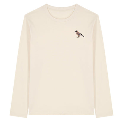 Eurasian Jay Embroidered Long Sleeve T-Shirt