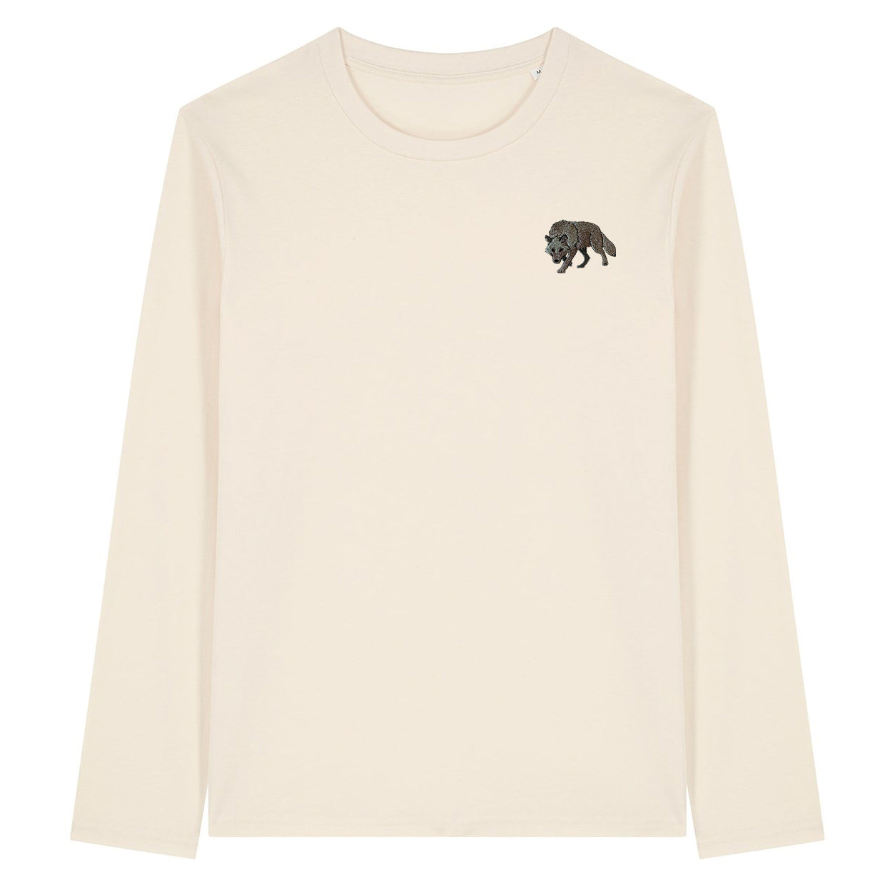 Grey Wolf Embroidered Long Sleeve T-Shirt