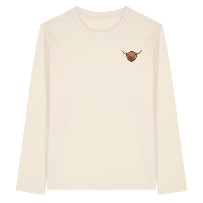 Highland Cow Embroidered Long Sleeve T-Shirt