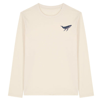 Humpback Whale Embroidered Long Sleeve T-Shirt
