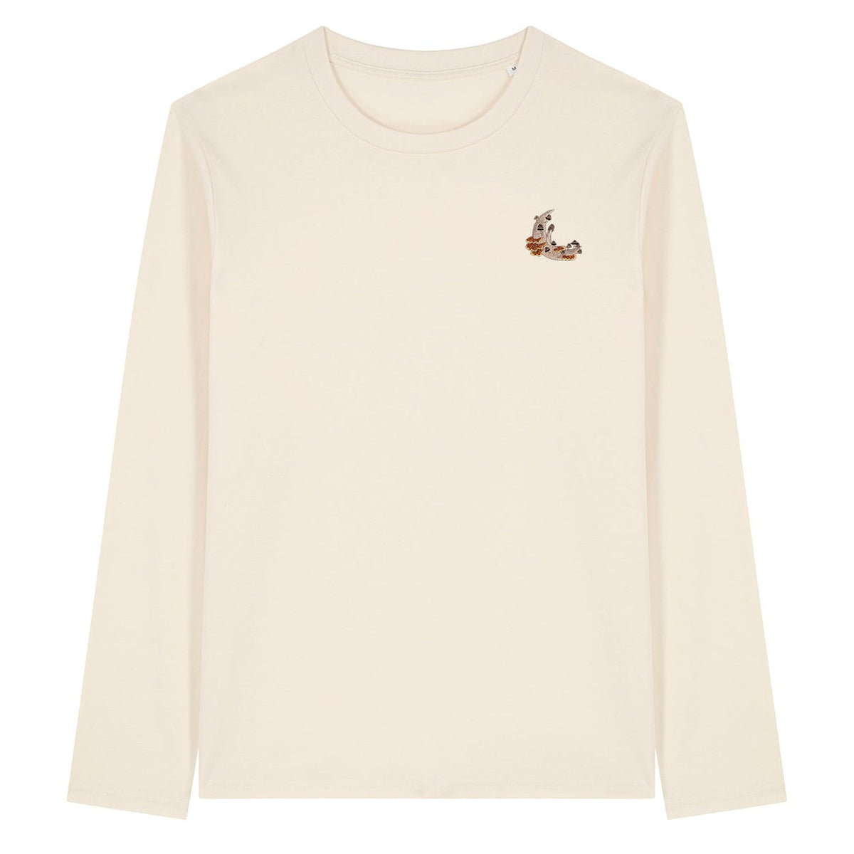 Mushroom Moon Crescent Embroidered Long Sleeve T-Shirt