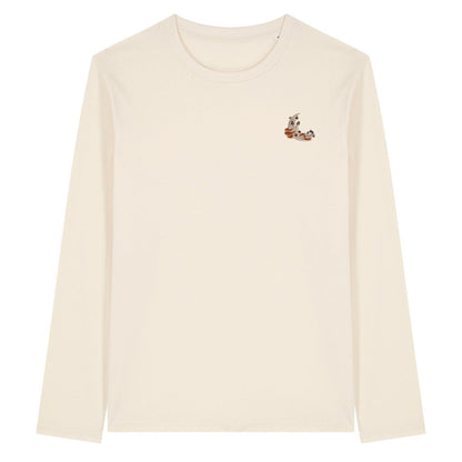 Mushroom Moon Crescent Embroidered Long Sleeve T-Shirt