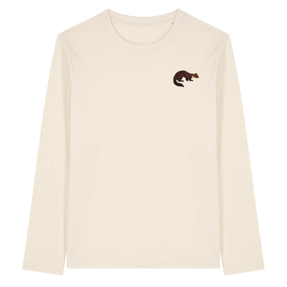 Pine Marten Embroidered Long Sleeve T-Shirt