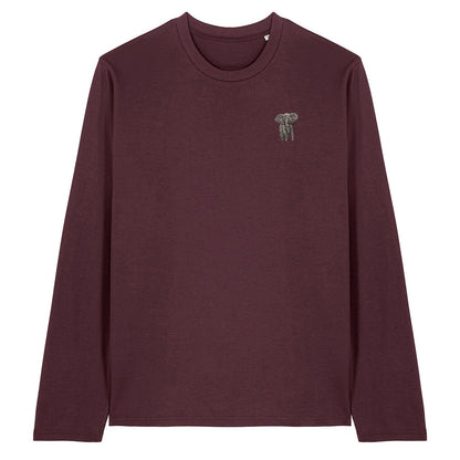 Elephant Embroidered Long Sleeve T-Shirt