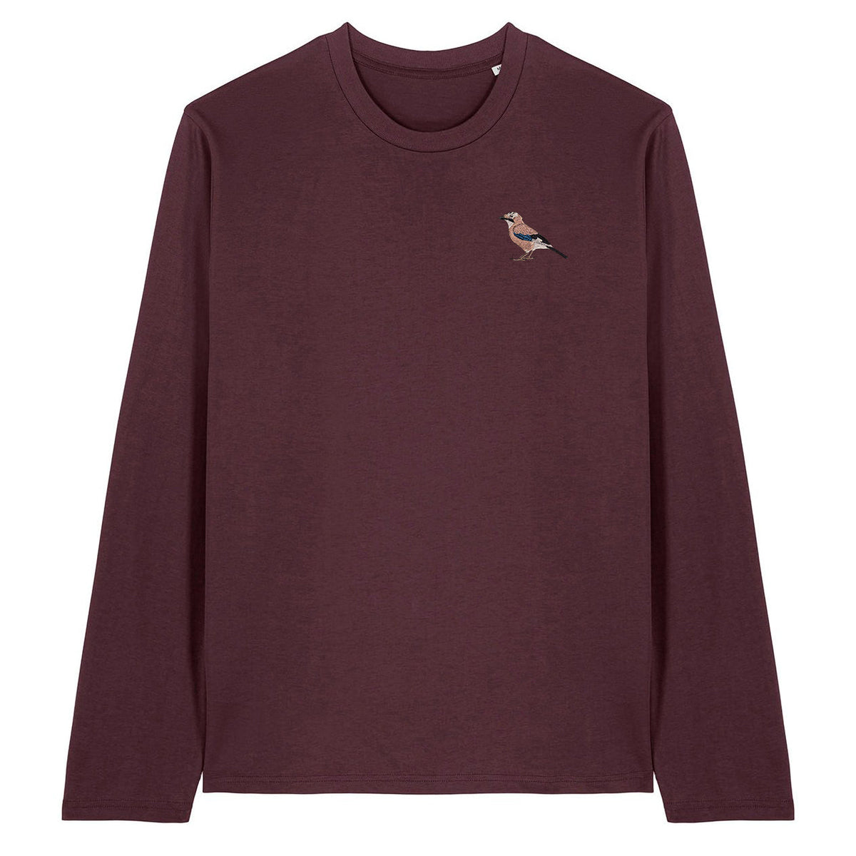 Eurasian Jay Embroidered Long Sleeve T-Shirt