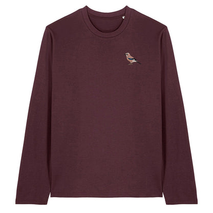 Eurasian Jay Embroidered Long Sleeve T-Shirt